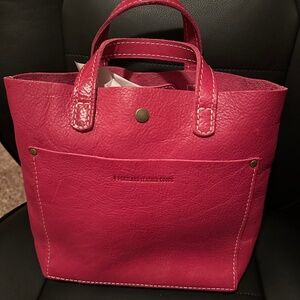 Sold-Portland Leather Mini-Crossbody in Hibiscus